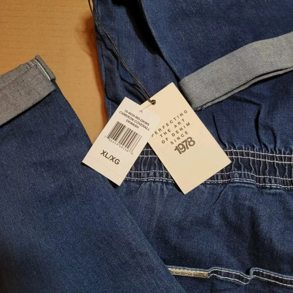 Jordache Vintage Women's Denim Coverall Jumpsuit - Size XL/ XG - Picture 6 of 6